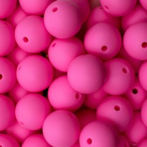 Silicone ball bead 15mm - Hot Pink - Qty: 14pc - SL0452
