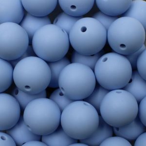 Silicone ball bead 15mm - Light Sky Blue - Qty: 14pc - SL0450