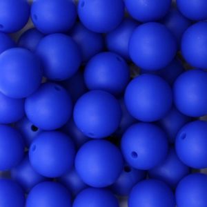 Silicone ball bead 15mm - Blue - Qty: 14pc - SL0451