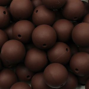 Silicone ball bead 15mm - Brown - Qty: 14pcs - SL0453