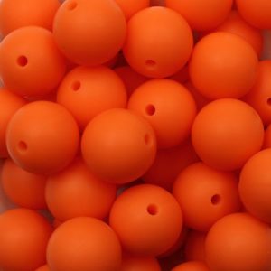 Silicone ball bead 15mm - Coral - Qty: 14pcs - SL0456