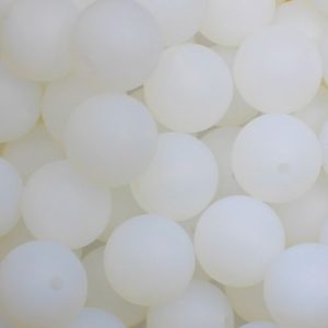 Silicone ball bead 15mm - Milky White - Qty: 14pcs - SL0459