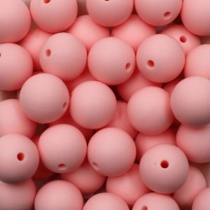 Silicone ball bead 15mm - Pink - Qty: 14pcs - SL0461