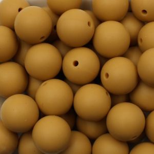 Silicone ball bead 15mm - Goldenrod - Qty: 14pcs - SL0460