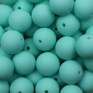 Silicone ball bead 15mm - Turquoise - Qty: 14pcs - SL0462