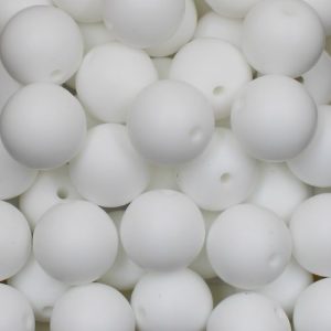 Silicone ball bead 15mm - White - Qty: 14pcs - SL0465