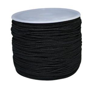Round black beading elastic 0.6mm - Qty: 34m - ST1457
