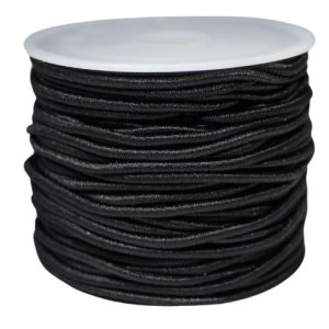 Round black beading elastic 1.5mm - Qty: 12m - ST1460