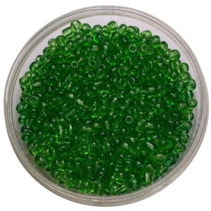 Transparent green glass seed bead 6/0 - Qty: 450g - EB0211