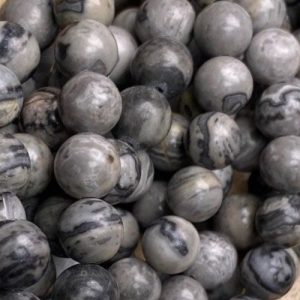 Round jasper map stone bead - Qty: 64 pcs - GE1933