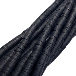 Fimo Rondelle Beads 6mm - Black - Qty: Approx. 375 pcs. - FM0112