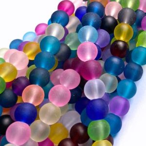 Frosted glass beads