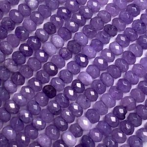 Faceted coloured chalcedony rondelle bead 4mm x 3mm -Periwinkle - Qty: 110 pcs. - GE1100