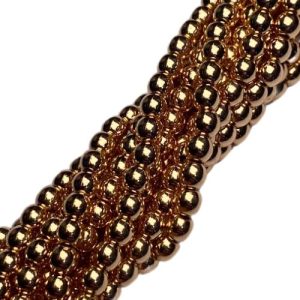 Electroplated haematite ball bead 4mm - Qty: 94 pcs. - HT1942