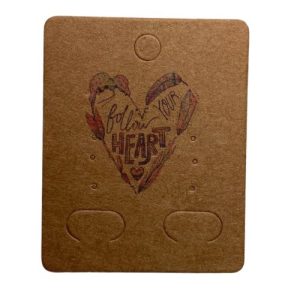 Necklace & Earring Card Natural -Heart-  Qty: 10 pcs PA1073