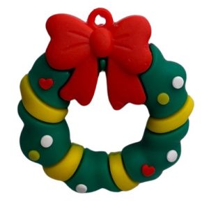 PVC Xmas wreath charm - Qty: 2 pcs. - PV0007