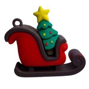 PVC Xmas sleigh charm - Qty: 2 pcs. - PV0008