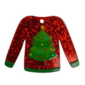 Acrylic printed Xmas sweater - Red - Qty: 3 pcs. - RE0100