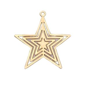 Filigree star charm or pendant - Light Gold -Qty: 8 pieces - LF2799