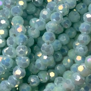 Faceted glass ball bead 4mm - Light Green - GB9094