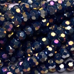 Faceted glass ball bead 4mm - Marine Blue - GB9096