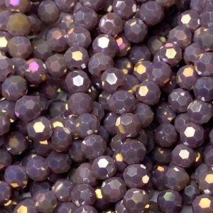 Faceted glass ball bead 4mm - Rosy Brown - GB9098