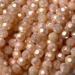 Faceted glass ball bead 4mm - Pale Yellow - GB9099