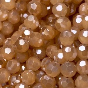 Faceted glass ball bead 4mm - Sandy Brown - GB9100