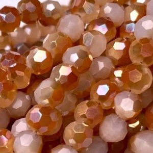 Faceted glass ball bead 4mm - Chocolate - GB9104