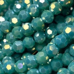 Faceted glass ball bead 4mm - Turquoise - GB9105