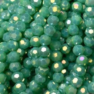 Faceted glass ball bead 4mm - Pale Green - GB9106