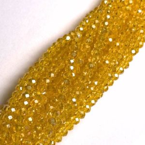 Faceted glass rondelle bead 4x3mm - Orange - GB9109