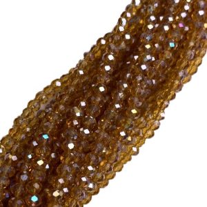 Faceted glass rondelle bead 4x3mm - Peruvian Brown - GB9113