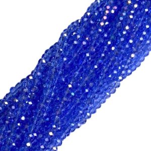 Faceted glass rondelle bead 4x3mm - Sky Blue - GB9117