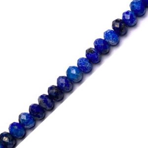 Faceted natural Lapis rondelle bead 4mm x 3mm - GE1943