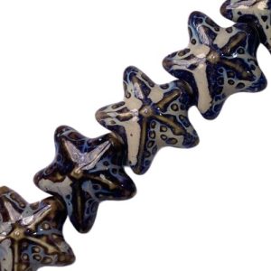 Handmade glazed ceramic Starfish bead - Qty: 10 pcs - CR2045
