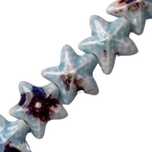 Handmade glazed ceramic Starfish bead - Qty: 10 pcs - CR2046