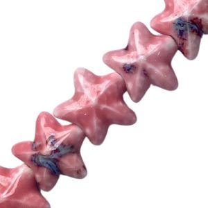 Handmade glazed ceramic Starfish bead - Qty: 10 pcs - CR2047