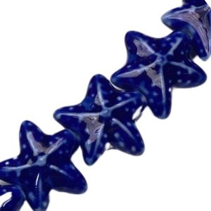 Handmade glazed ceramic Starfish bead - Qty: 10 pcs - CR2048