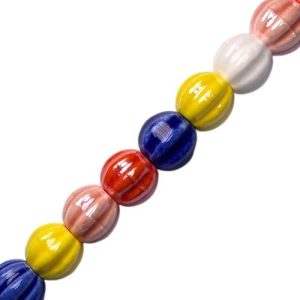 Handmade glazed ceramic ball bead - Qty: 16 pcs - CR2052