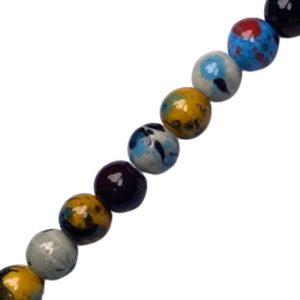 Handmade glazed ceramic ball bead - Qty: 20 pcs - CR2053