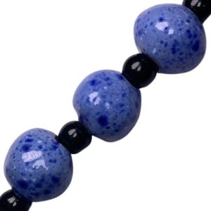 Handmade glazed ceramic Pumkin bead - Qty: 7 pcs - CR2055