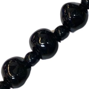 Handmade glazed ceramic Pumkin bead - Qty: 7 pcs - CR2057