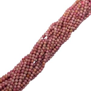 Rhodonite gemstone ball bead 2mm - Qty: Approx 190 pcs - GE1950