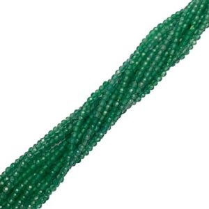 Green Onyx faceted gemstone ball bead 2mm - Qty: Approx 190 pcs - GE1951