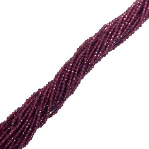 Garnet faceted gemstone ball bead 2mm - Qty: Approx 190 pcs - GE1952