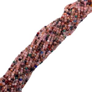 Mixed faceted gemstone ball bead 2mm - Qty: Approx 190 pcs - GE1953