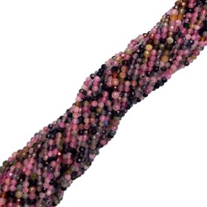 Tourmaline faceted gemstone ball bead 2mm - Qty: Approx 190 pcs - GE1956