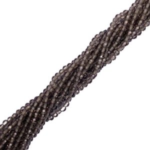Obsidian faceted gemstone ball bead 2mm - Qty: Approx 190 pcs - GE1958