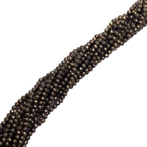 Pyrite gemstone ball bead 2mm - Qty: Approx 190 pcs - GE1960